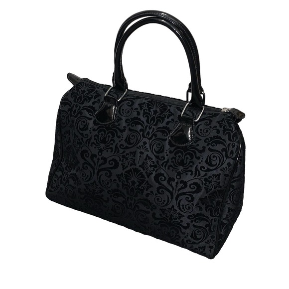 Black floral Tassel Suede Embroidery Pattern Handbag - Picture 3 of 12
